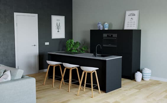 Zwarte moderne keuken